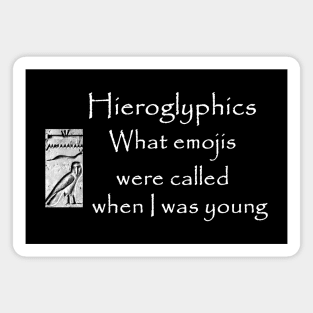 Hieroglyphics: what emojis were called when I was young Magnet